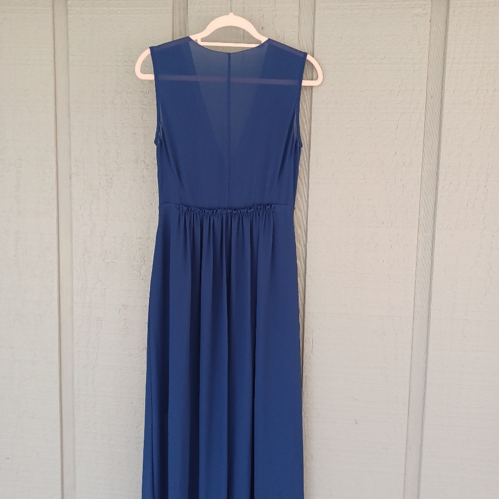 Reiss Tascha Maxi Dress Size 6 Women Wedding Guest V Neck Sleeveless In Navy - Picture 7 of 14